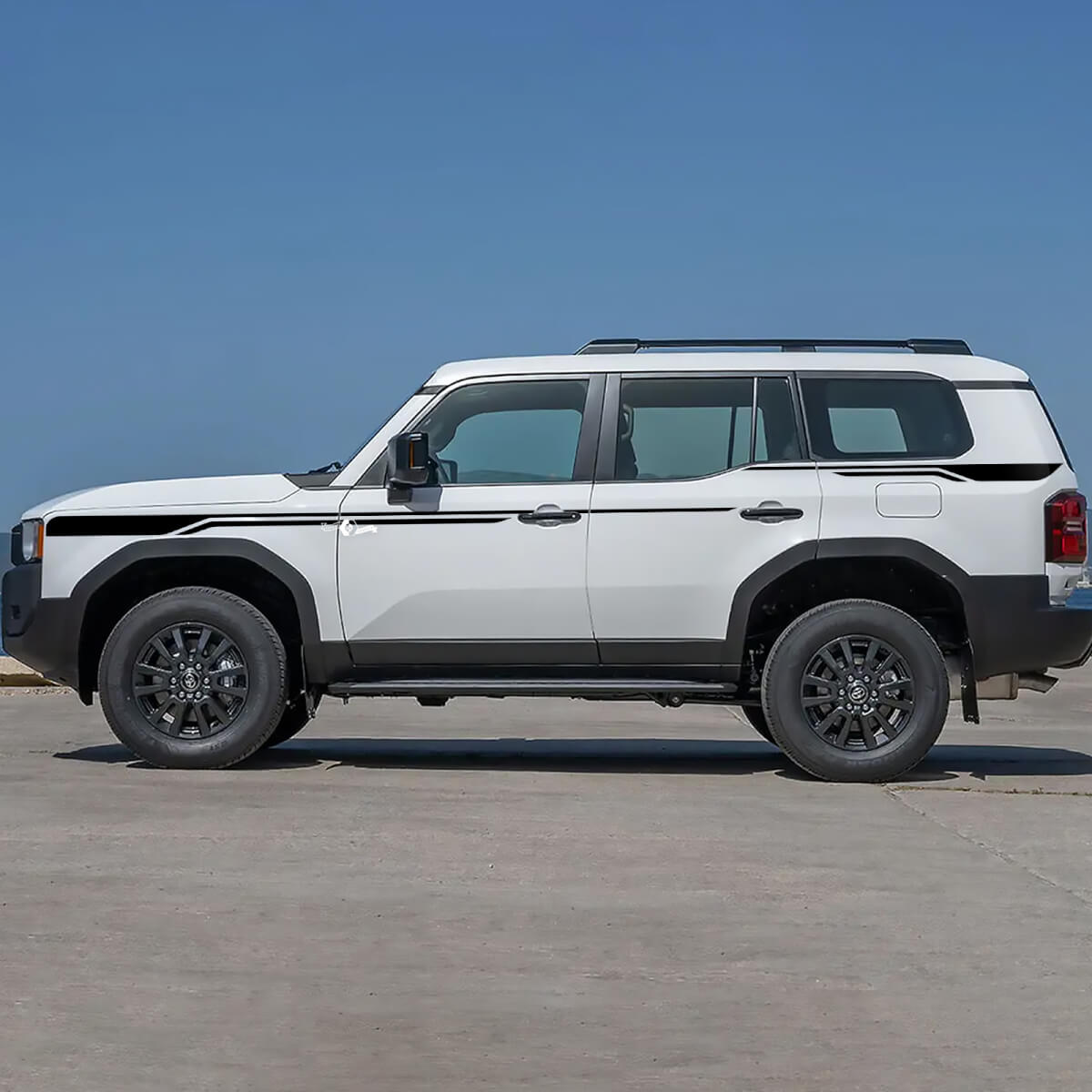 Gráfico de pegatinas de vinilo con rayas laterales de Toyota Land Cruiser
