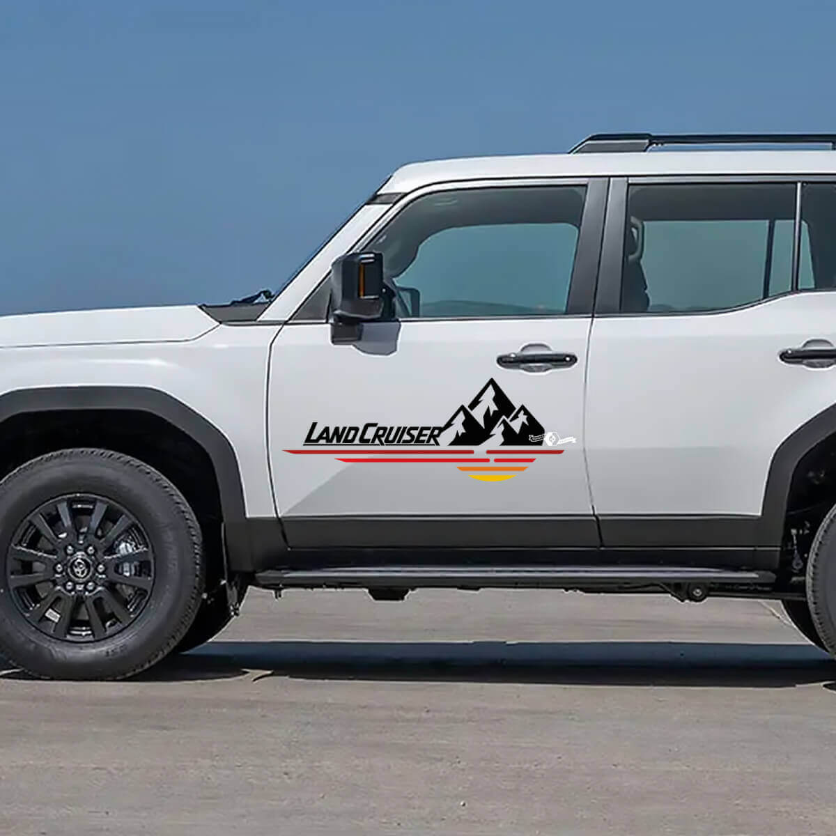 Toyota Land Cruiser Escena de la Naturaleza Montañas Puertas Calcomanías Vinilo Pegatinas Gráficas 2
