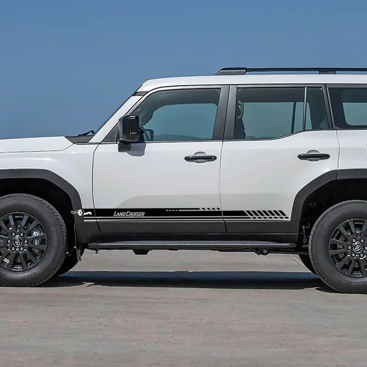 Calcomanías de Vinilo de Letras para Puertas Laterales con Bandas de Acento Gráficas para Toyota Land Cruiser