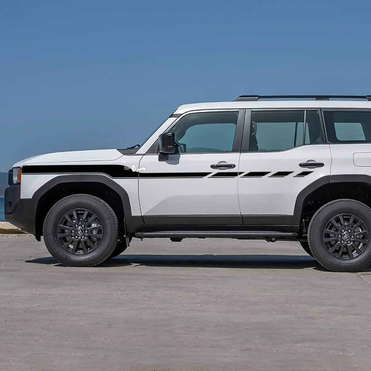 Calcomanías de Vinilo de Rayas a Cuadros Decorativas para Puertas Laterales para Toyota Land Cruiser