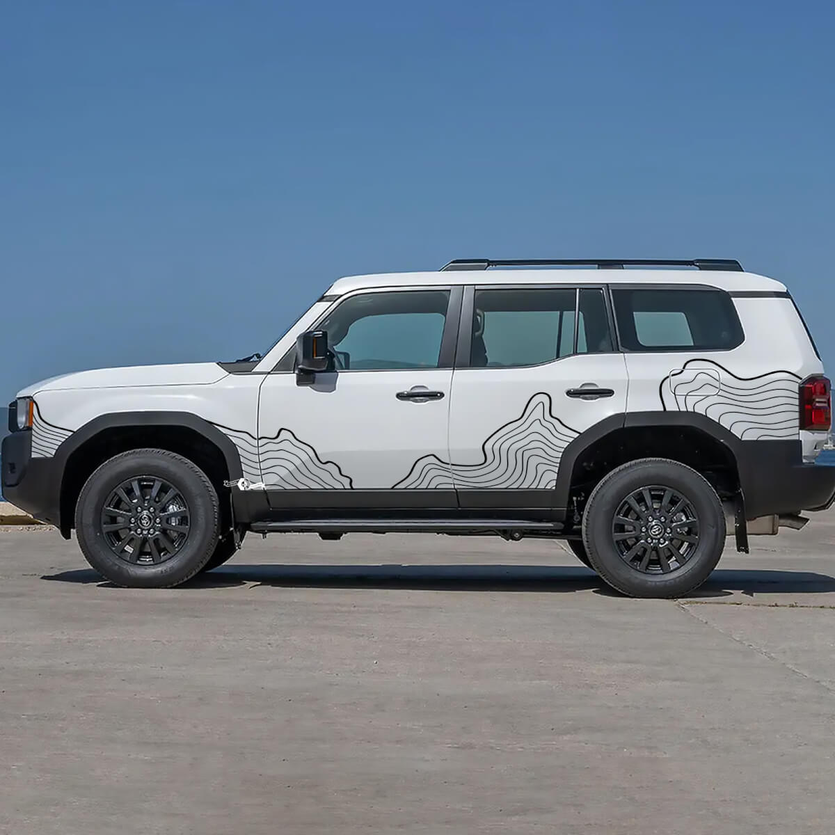 Toyota Land Cruiser Puertas laterales Mapa topográfico Calcomanías Vinilo Pegatinas Gráfico
