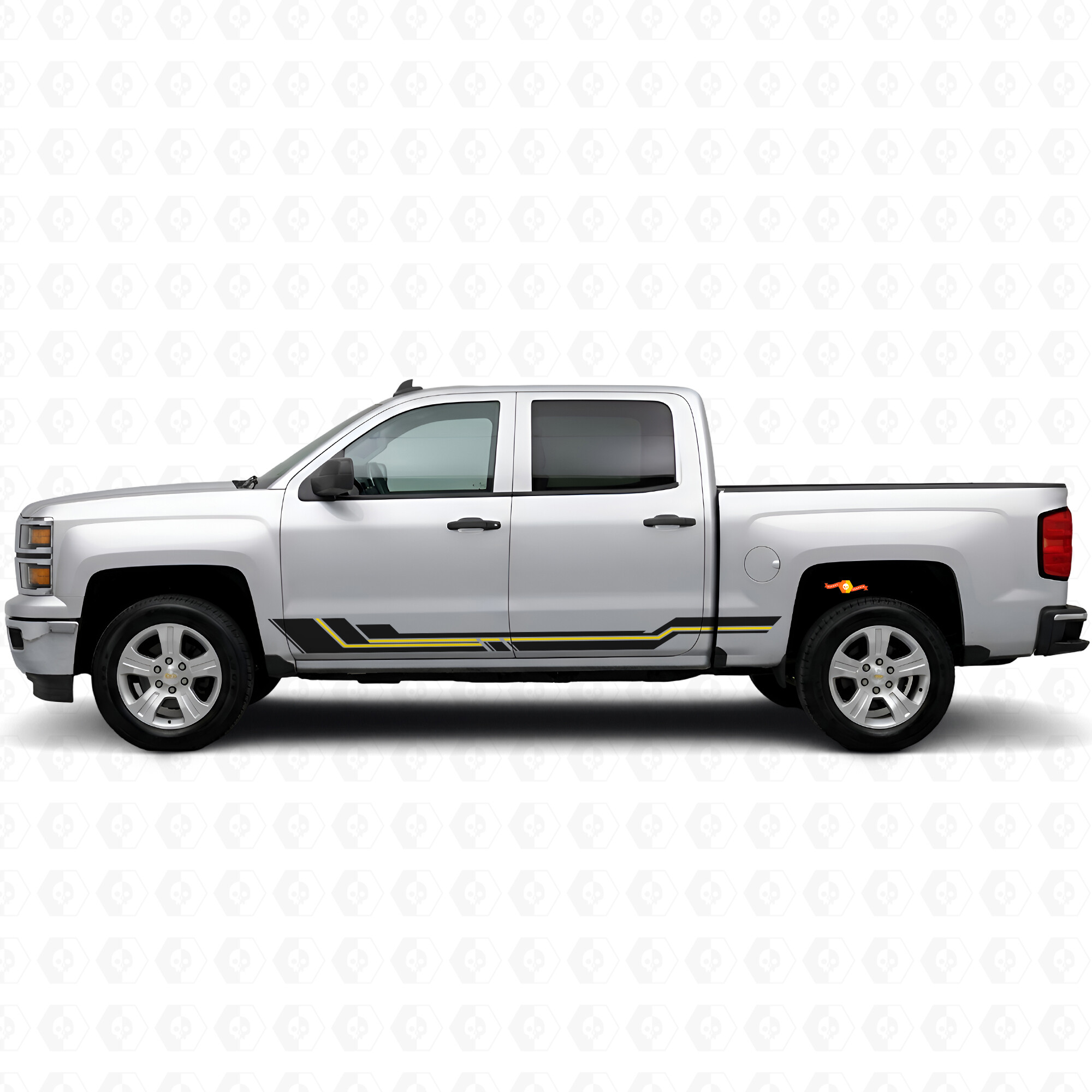 Vinilos paralelos para puertas y paneles de estribo para Chevrolet Silverado 1500 K2XX 2014-2019