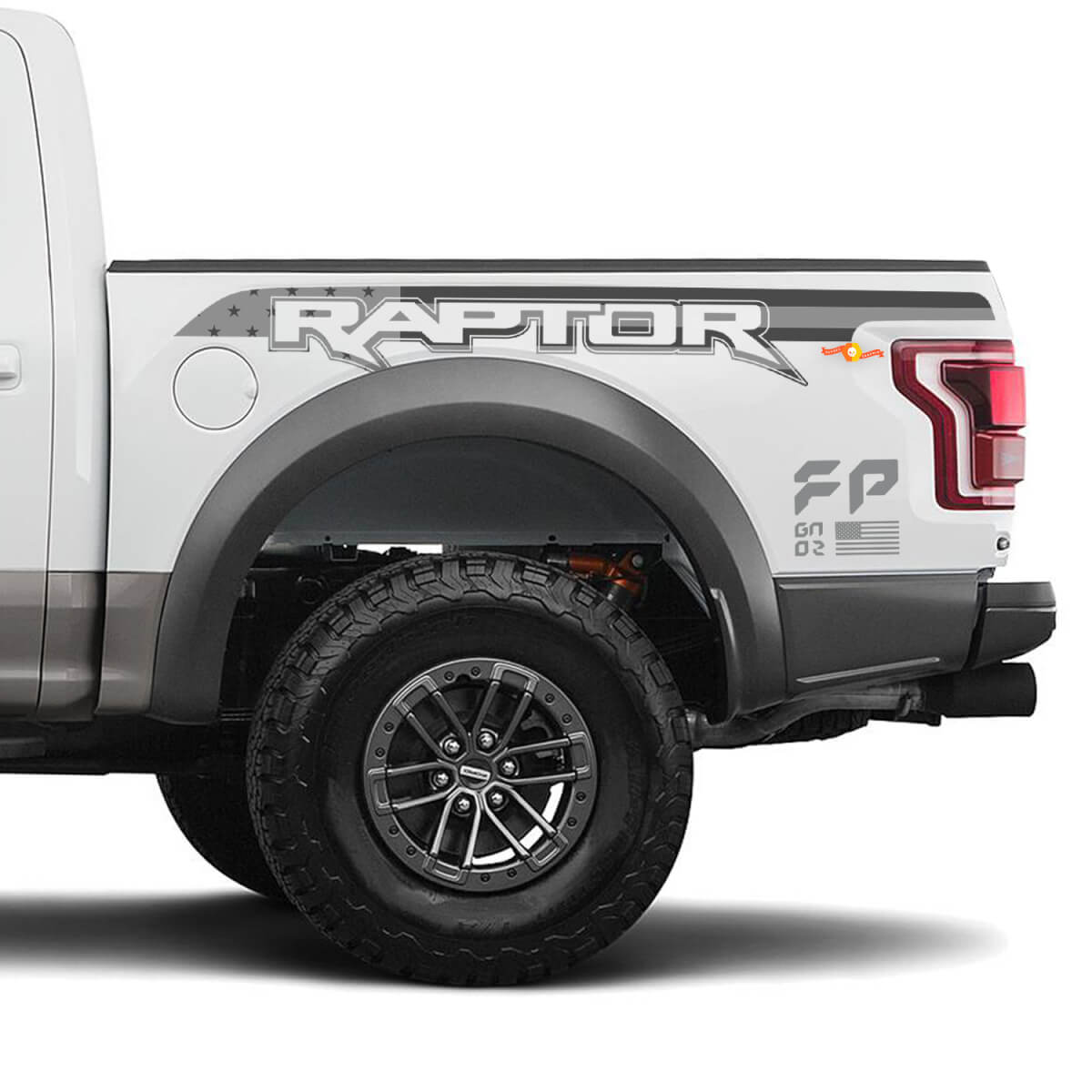 Ford Raptor F150 FP Cuarto trasero Bandera de EE. UU. Calcomanías de vinilo Pegatinas
