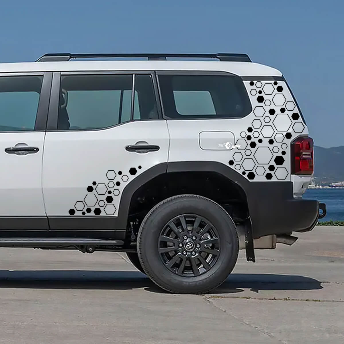 Toyota Land Cruiser Seis nudos Honeycomb Puertas laterales Calcomanías traseras Pegatinas de vinilo Gráfico
