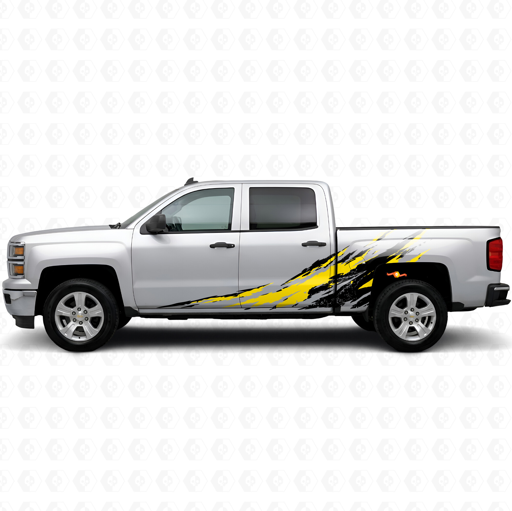 Tiras de vinilo desgastadas para puertas y laterales de caja para Chevrolet Silverado 1500 K2XX 2014-2019
