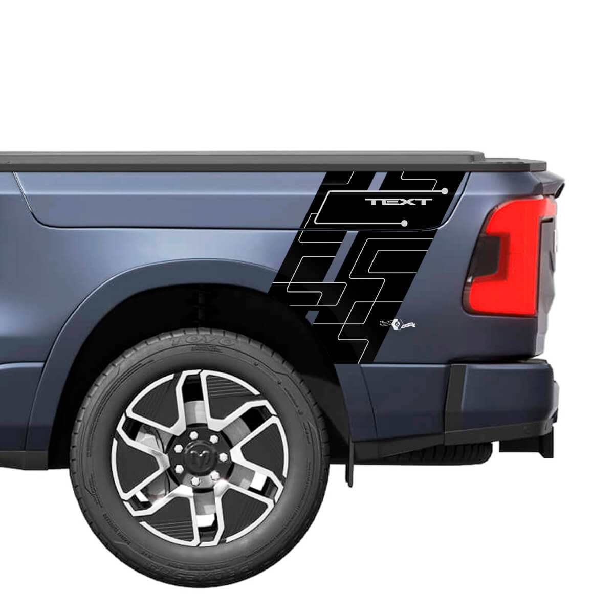 Kit de Calcomanías de Vinilo de Rayas Geométricas para Guardabarros Trasero para Dodge Ram 1500 REV