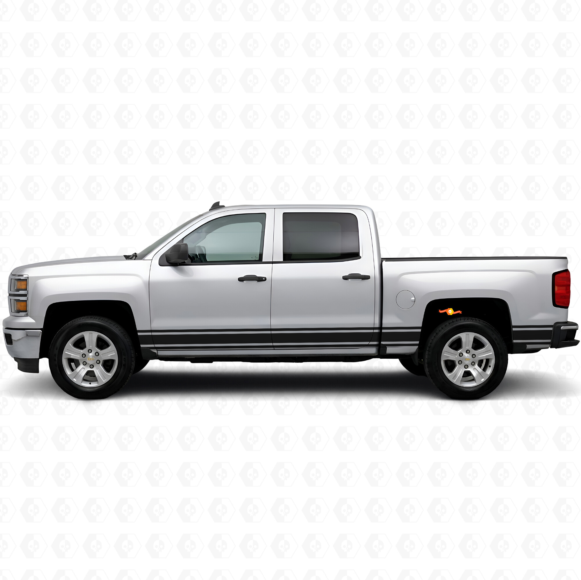 Tiras de vinilo delgadas para puerta y costado de caja para Chevrolet Silverado 1500 K2XX 2014-2019