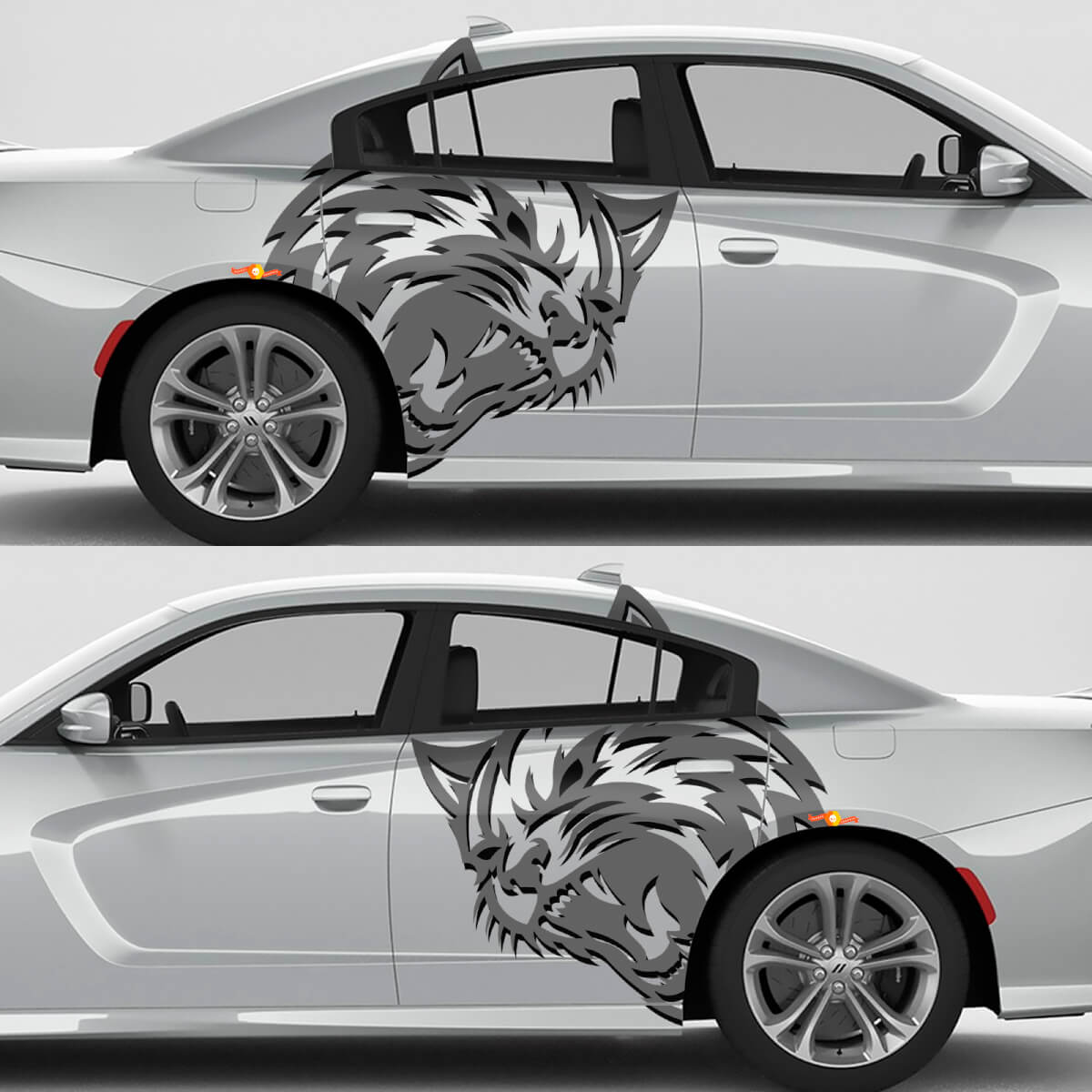 Juego de vinilos laterales estilo Wildcat para Dodge Challenger o Charger