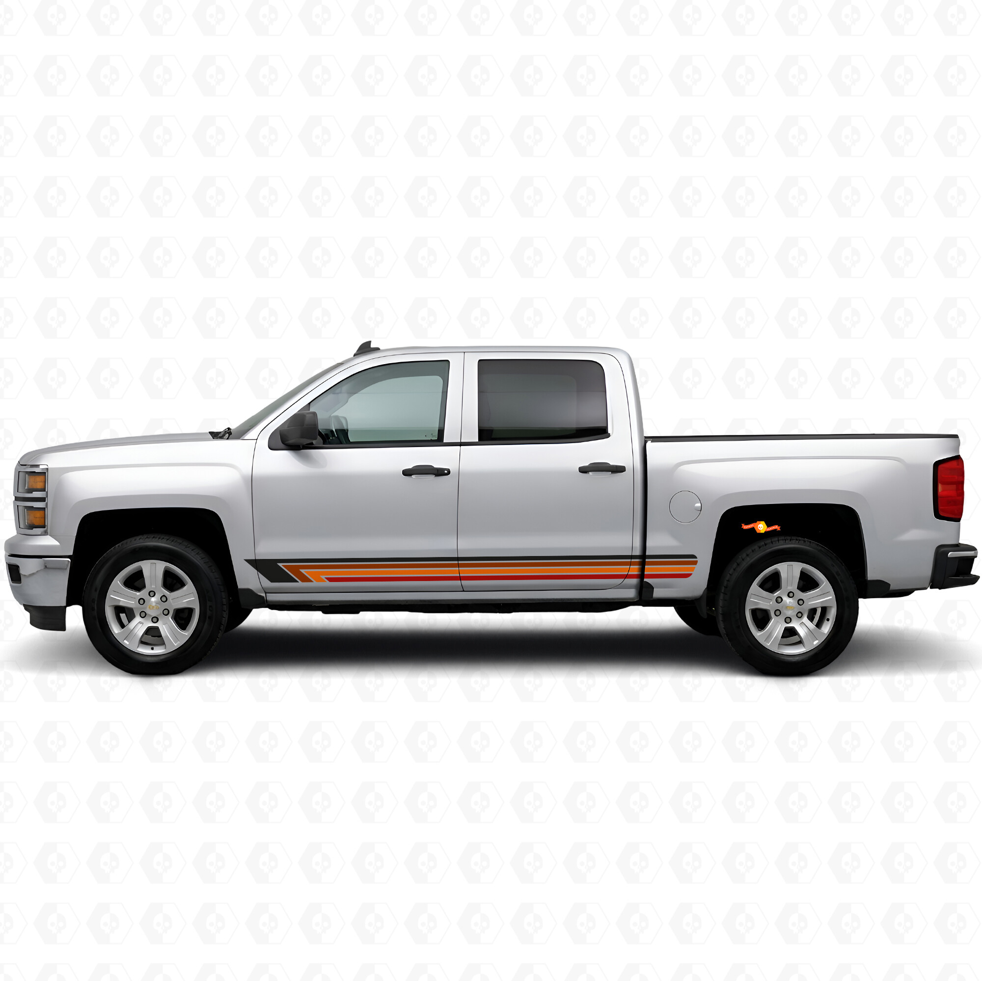 Bandas de vinilo vintage para puerta y panel lateral para Chevrolet Silverado 1500 K2XX 2014-2019