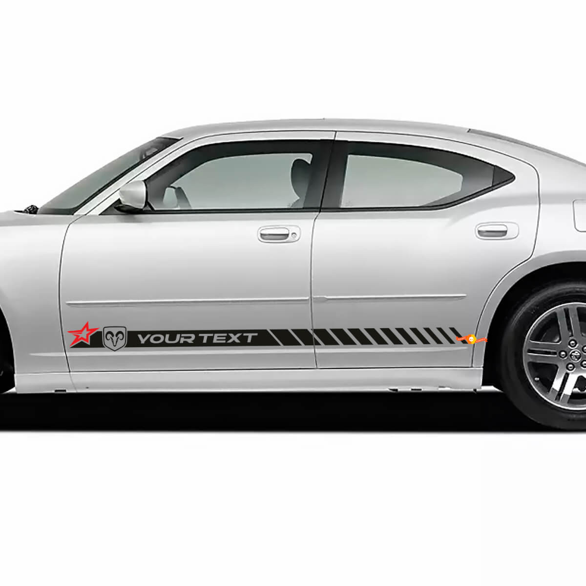 Kit de Calcomanías de Vinilo de Rayas Laterales para Puertas con Estroboscópico Personalizado para Dodge Charger