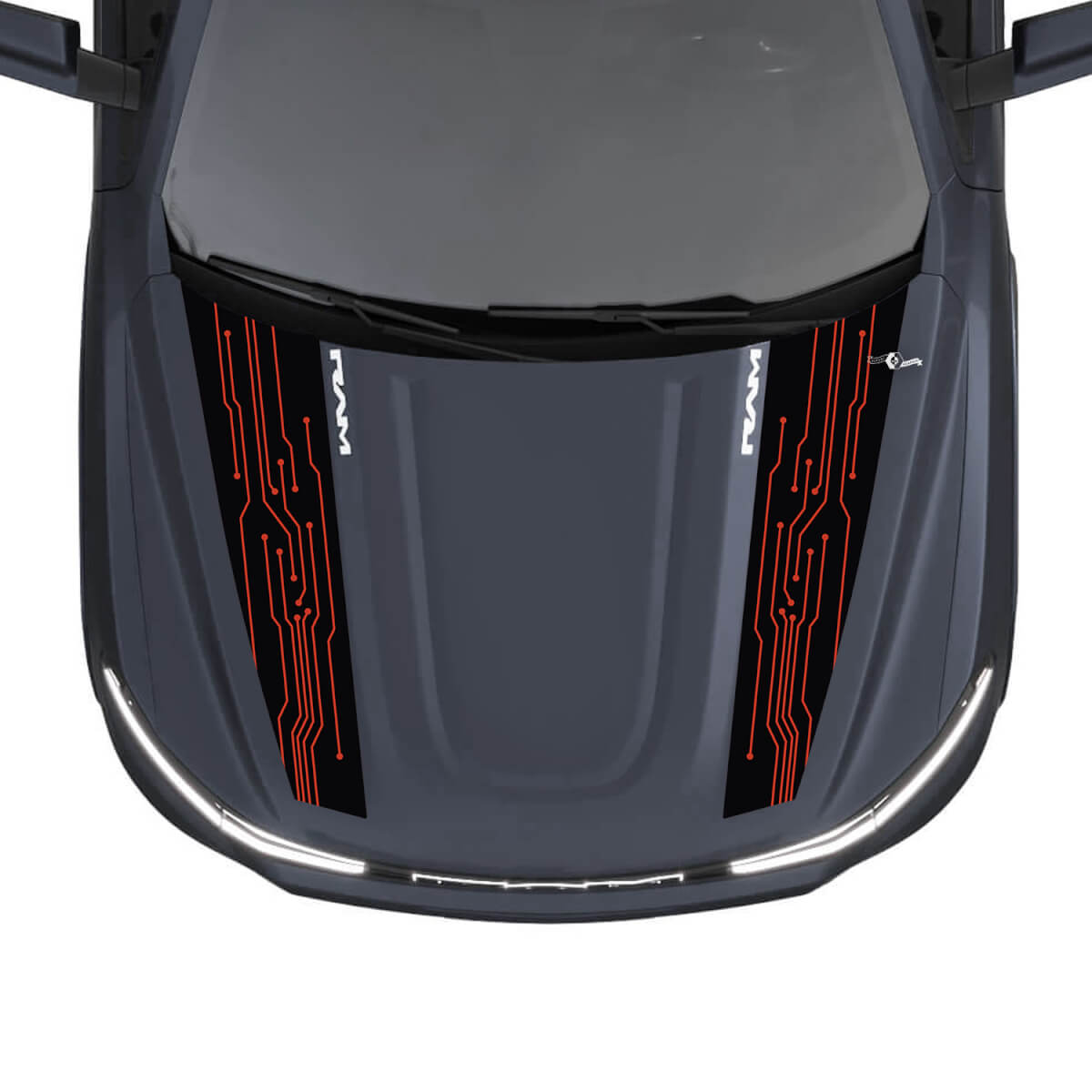 Rayas para puertas laterales para Dodge RAM 1500 REV, calcomanías de vinilo, gráficos 2
