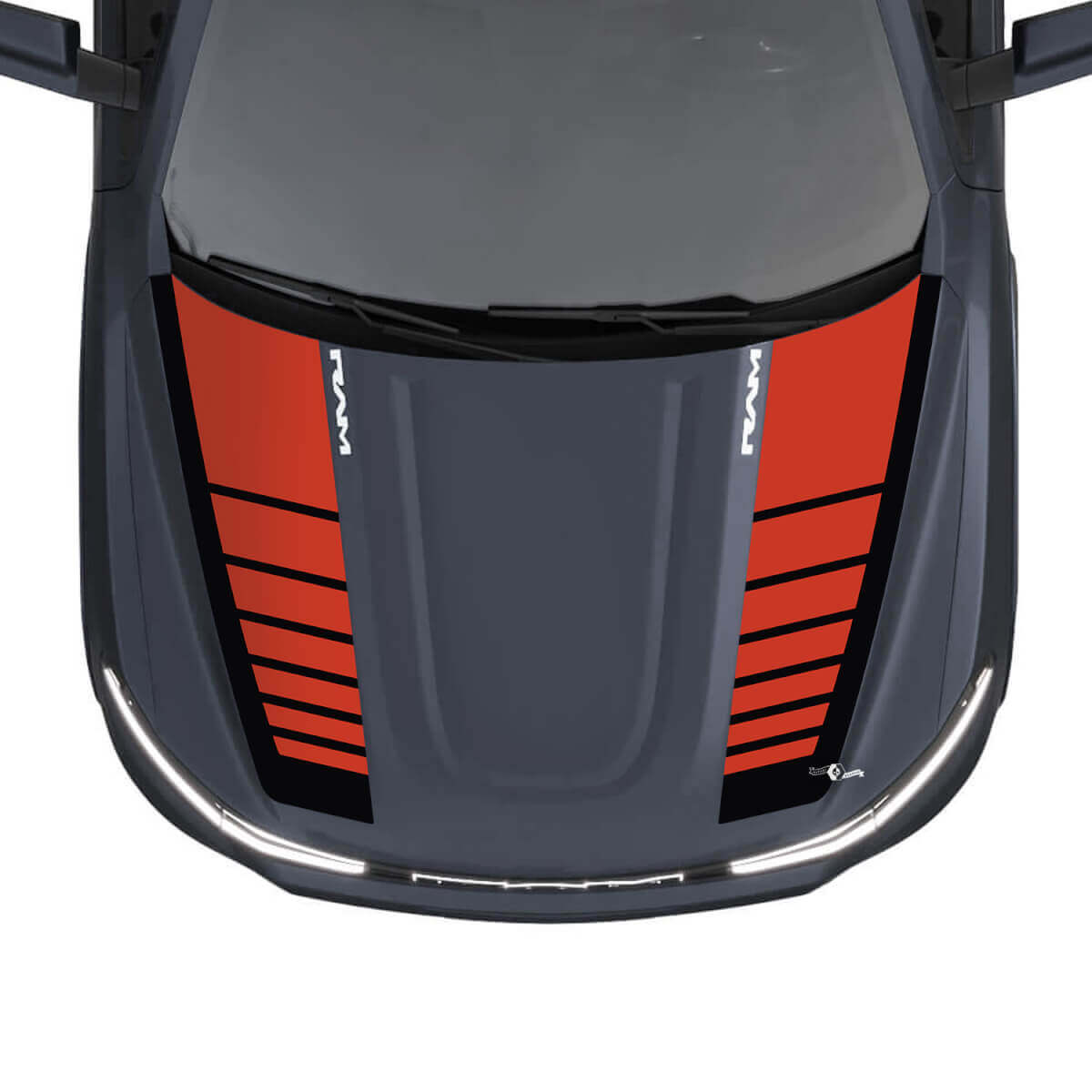Hood Stripes para Dodge RAM 1500 REV Vinilo Calcomanías Pegatinas Gráficos 2
