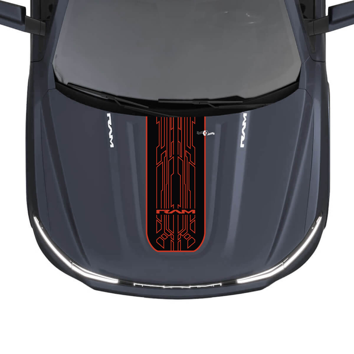 Hood Dual Stripes para Dodge RAM 1500 REV Vinilo Calcomanías Pegatinas Gráficos

