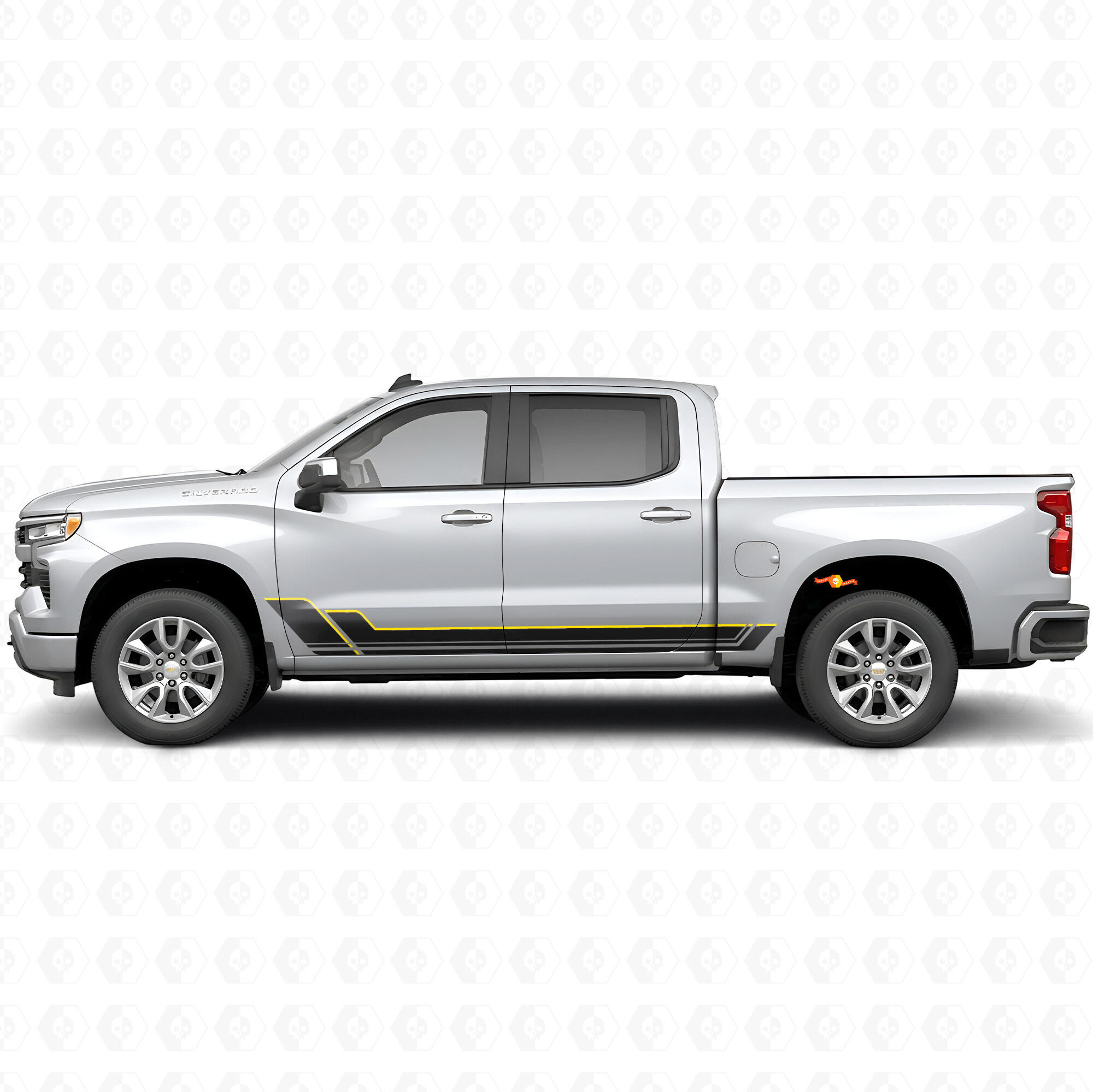 Tiras de Vinilo de Contorno Angular para Puertas y Paneles Laterales para Chevrolet Silverado 1500 T1XX 2019-2026