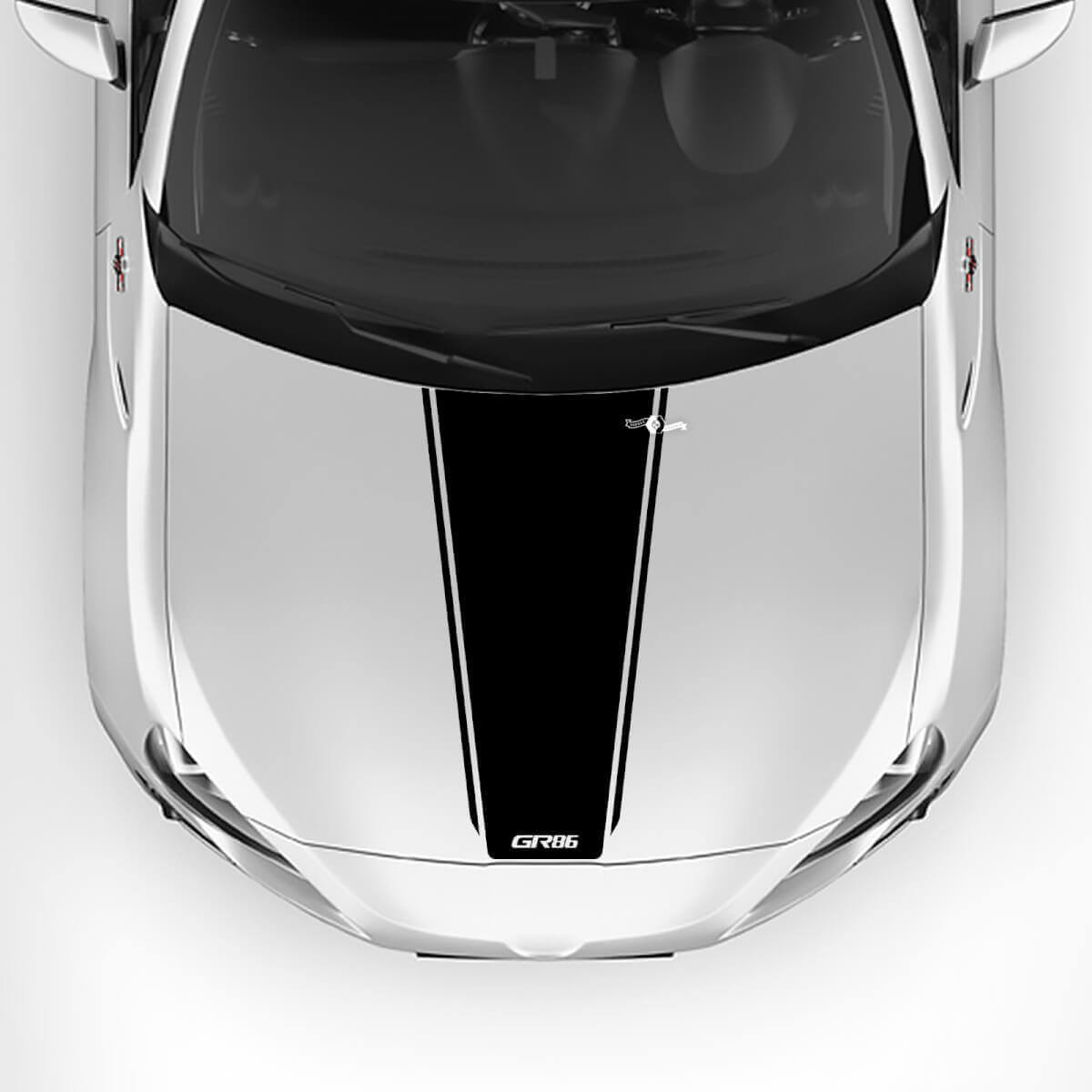 Gráficos de Franjas de Carreras y Pegatinas con Logo GR86 para Capó 3 Piezas para Toyota GR86