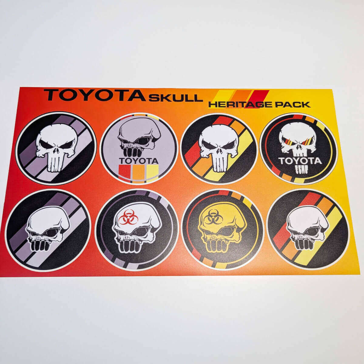 Skull Heritage Retro Vintage estilo antiguo paquete de pegatinas gráficos de calcomanías para Toyota TRD
