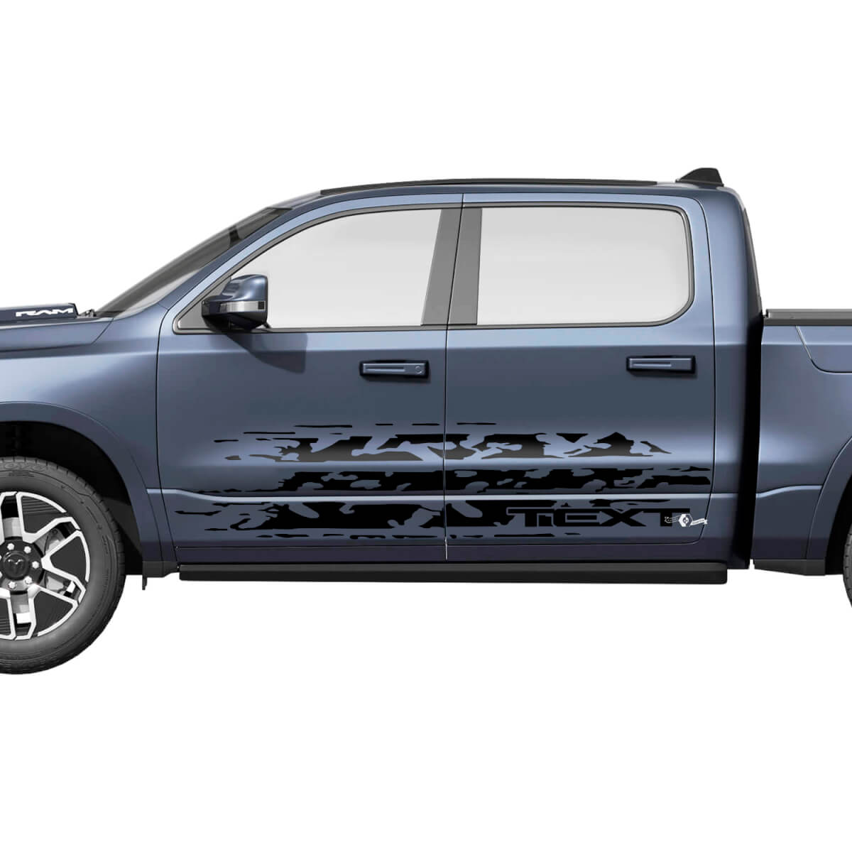 Kit de Vinilos Laterales Estilo Desgastado para Dodge Ram 1500 REV