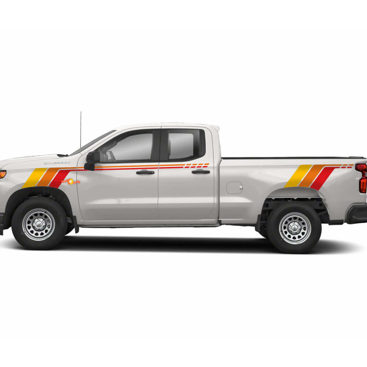 Kit de calcomanías de vinilo con rayas vintage para capó lateral y compuerta trasera para Chevrolet Silverado