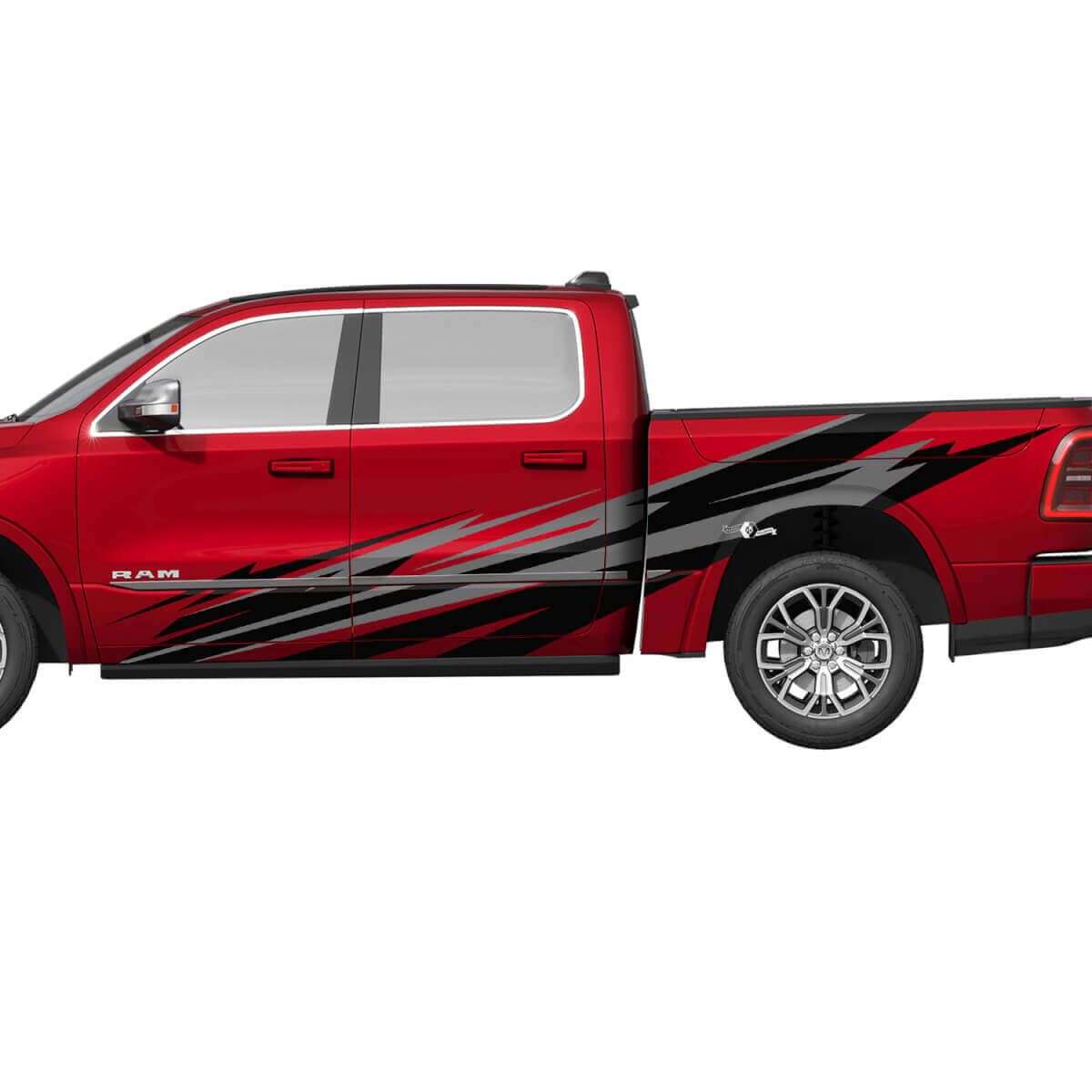 Calcomanías de vinilo para puertas laterales de camión con diseño de camuflaje para Dodge RAM 1500 REV
