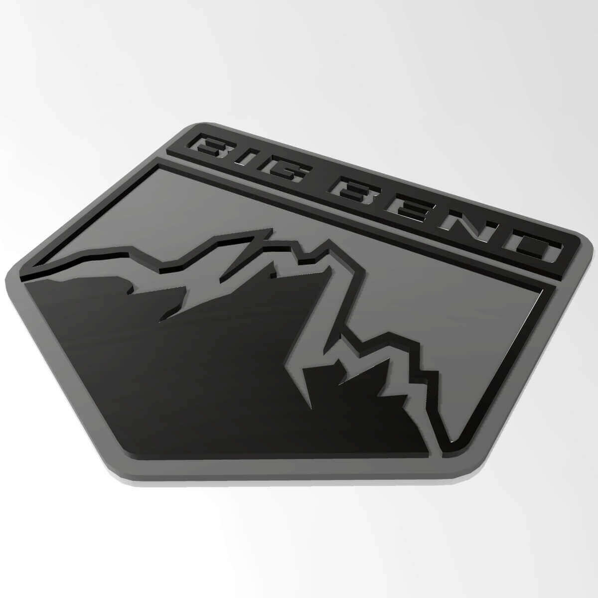 Emblema 3D de guardabarros y portón trasero Mountains para Musclecar horse Big Bend