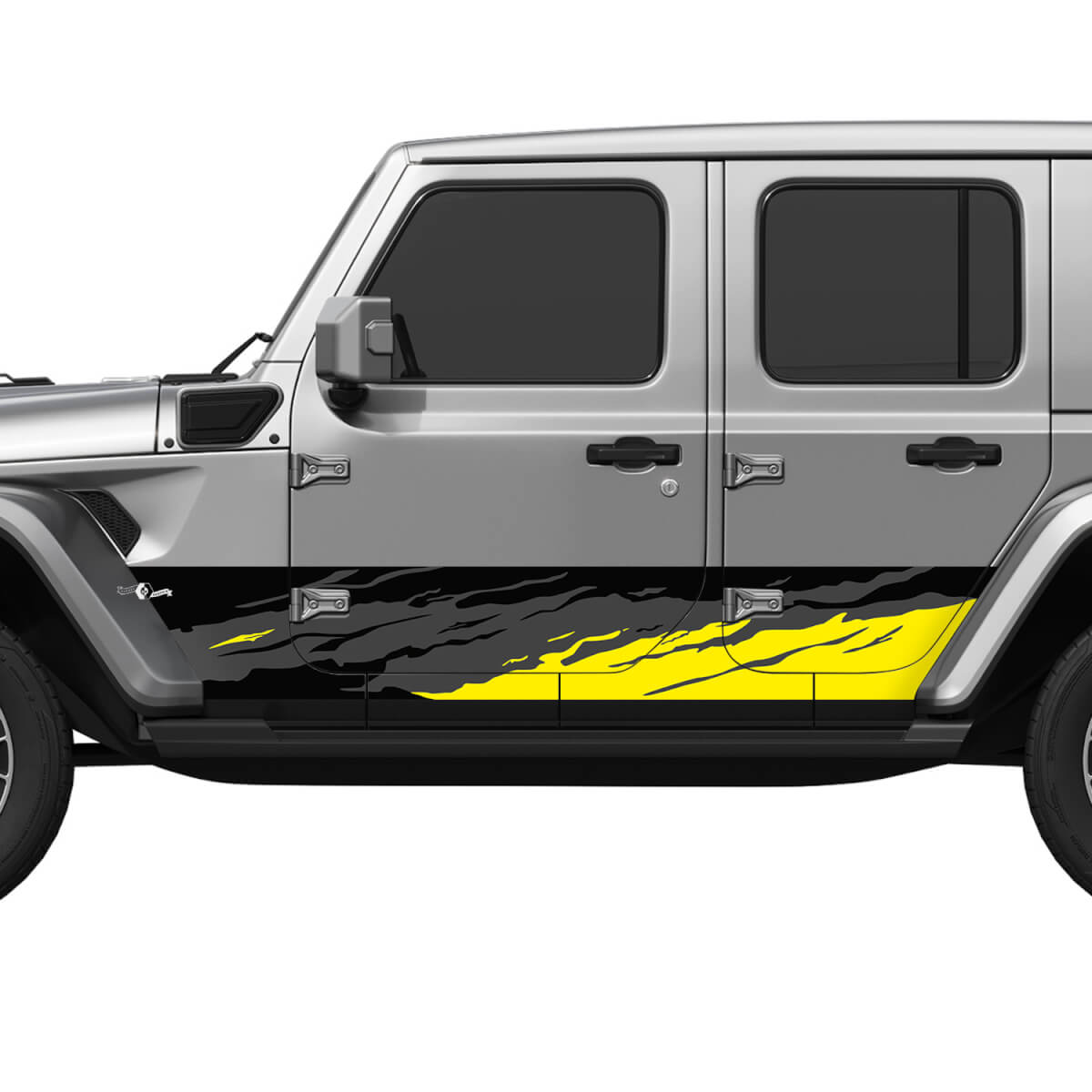 Puertas laterales de camuflaje puertas laterales de vinilo pegatina ajustada jeep wrangler 2

