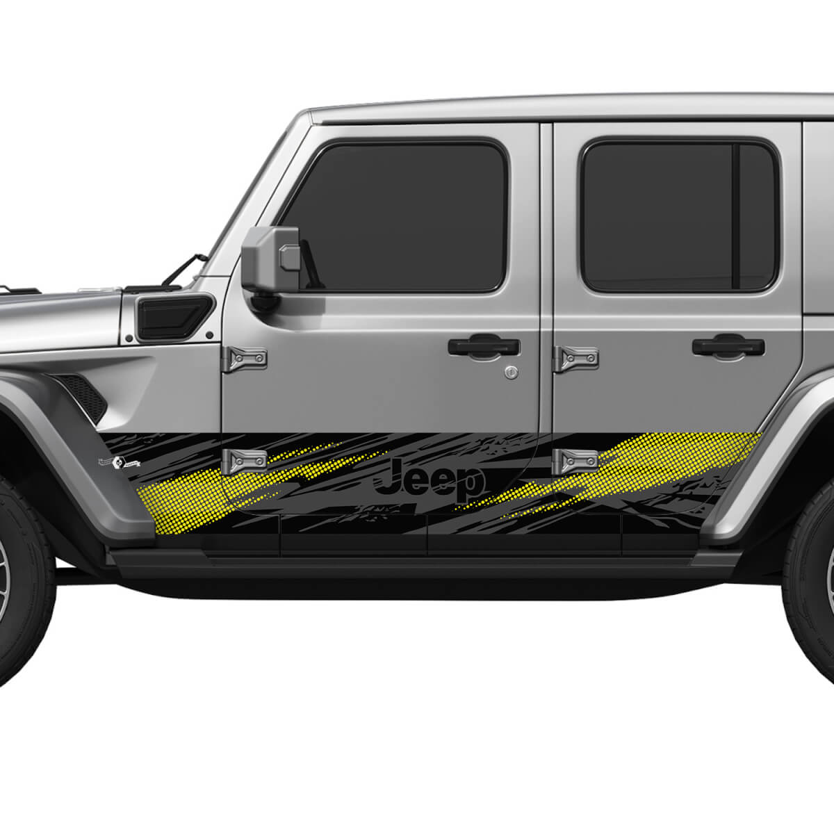 Puertas laterales de camuflaje puertas laterales de vinilo pegatina ajustada jeep wrangler 5
