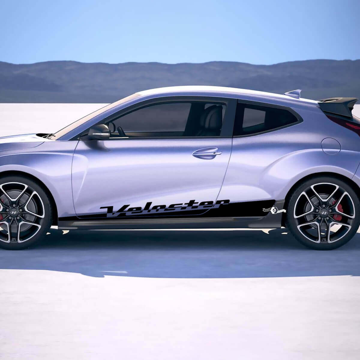 2x Pegatinas de vinilo de tiras para panel lateral de la puerta, aptas para Hyundai Veloster