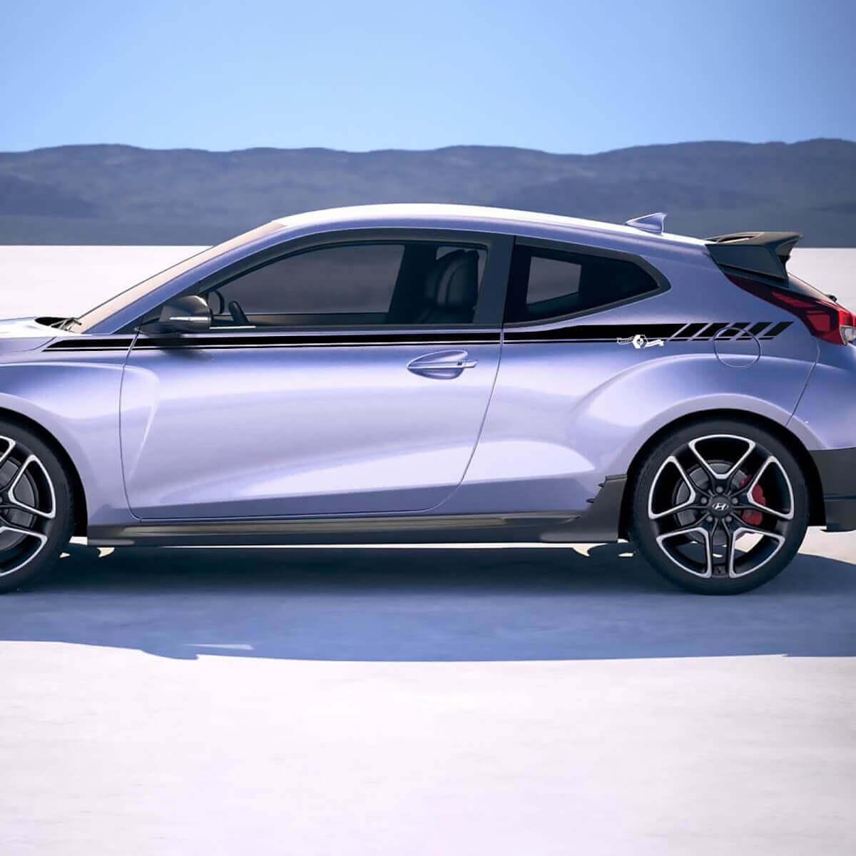 Pegatinas de vinilo de carreras de la puerta superior Pegatinas de vinilo Ajuste a Hyundai Veloster
