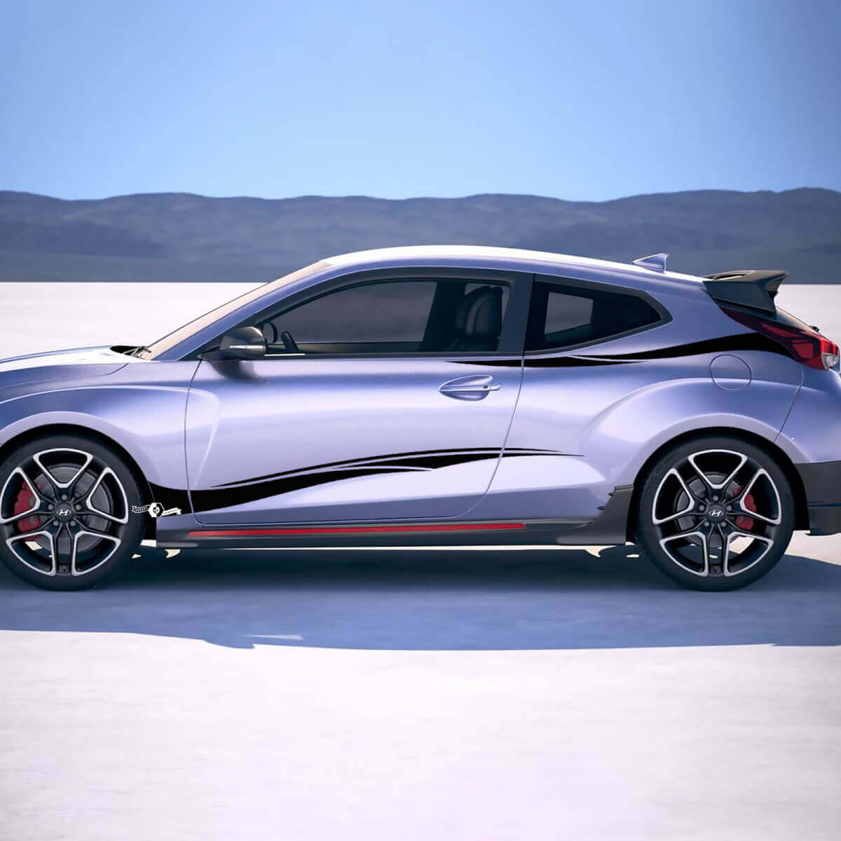 2x lateral de la puerta rayas tribales calcomanías de vinilo de vinilo apto para hyundai veloster
