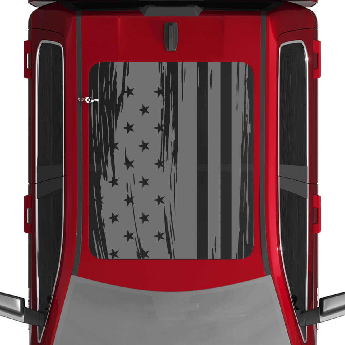 Calcomanías de vinilo angustiadas de la bandera estadounidense de EE. UU. Gráficos de calcomanías para Dodge Ram 1500 techo de luna panorámica de tungsteno 2 2
