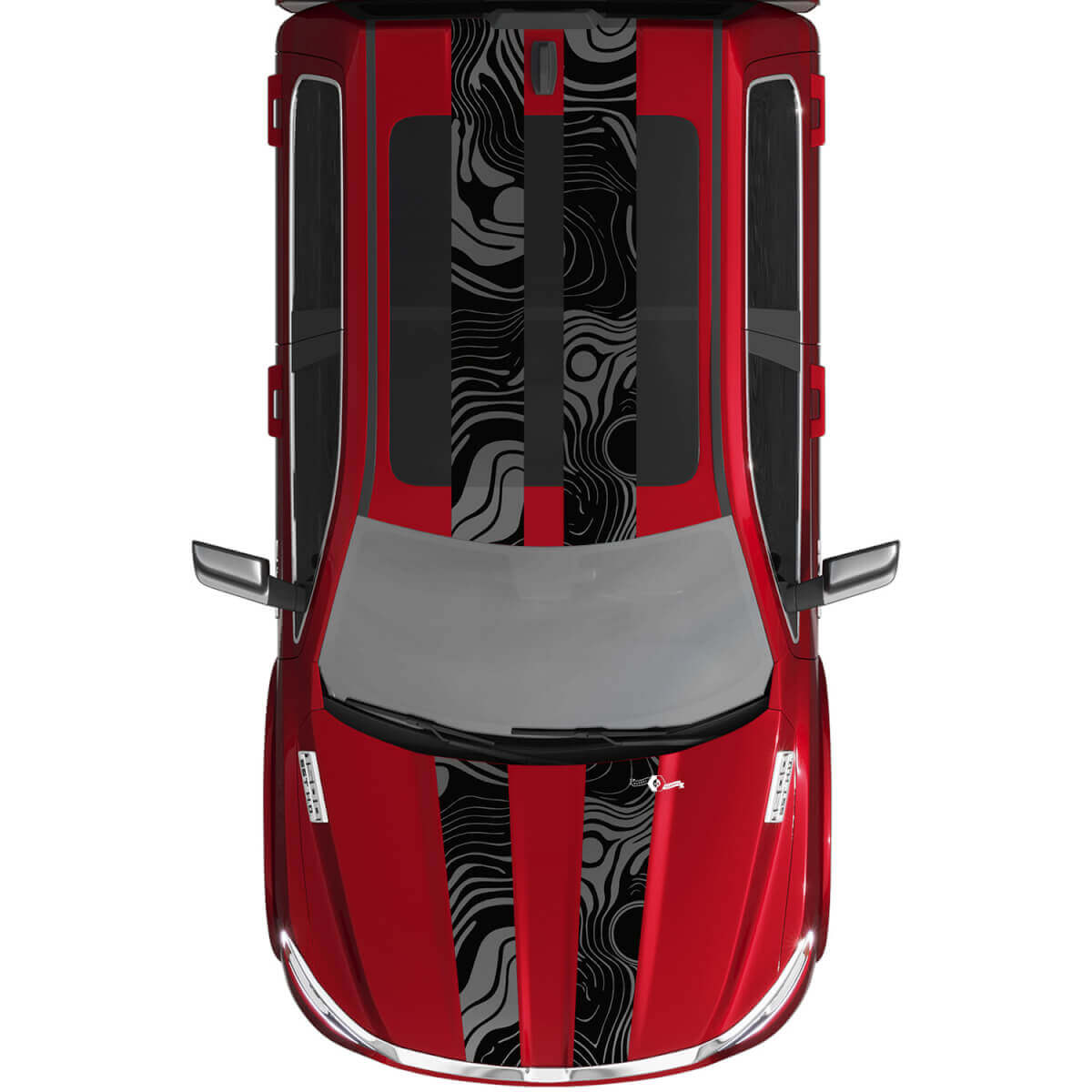 Mapa topográfico de doble rayas calcomanías de vinilo gráficos para Dodge Ram 1500 Tungsten
