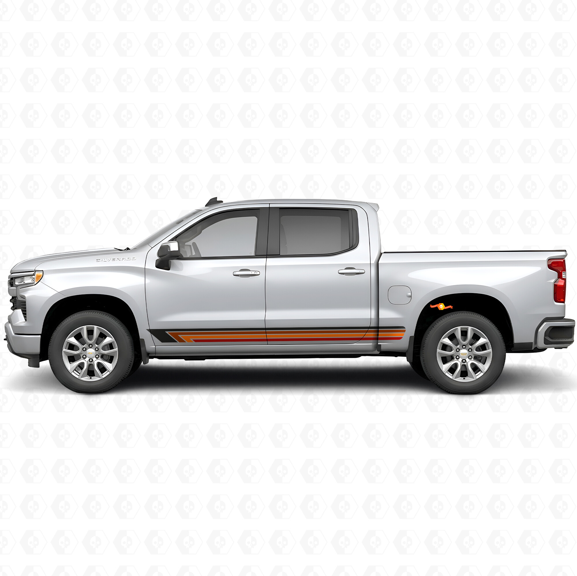 Vinilos Vintage para Puertas y Paneles Laterales del Chevrolet Silverado 1500 T1XX 2019-2026