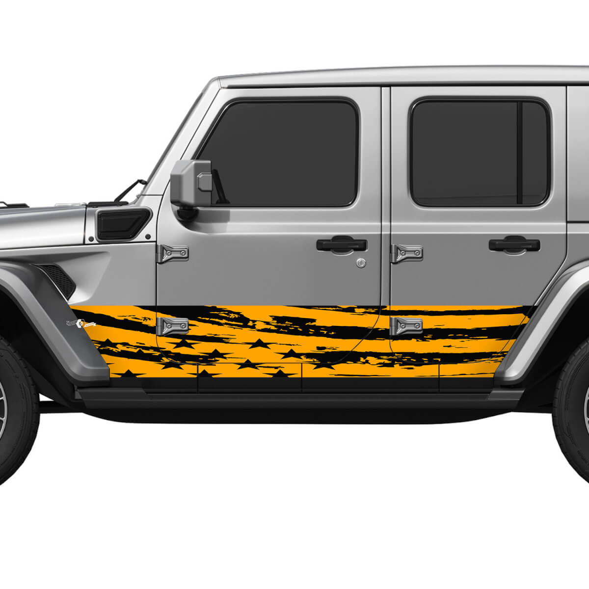 Patriótica Patriótica Flagal Distribuida Puertas laterales Puertas laterales de la calcomanía de vinilo Jeep Wrangler 2
