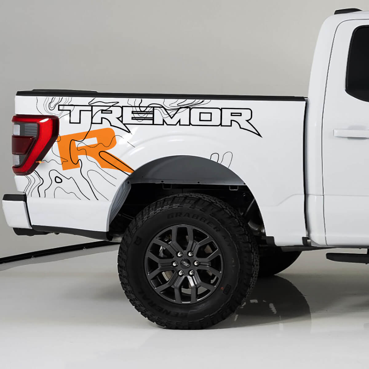 Gráficos del lado de la cama Fit to Ford F150 Raptor R Vinyl Sticker Kit Kit Stripes
