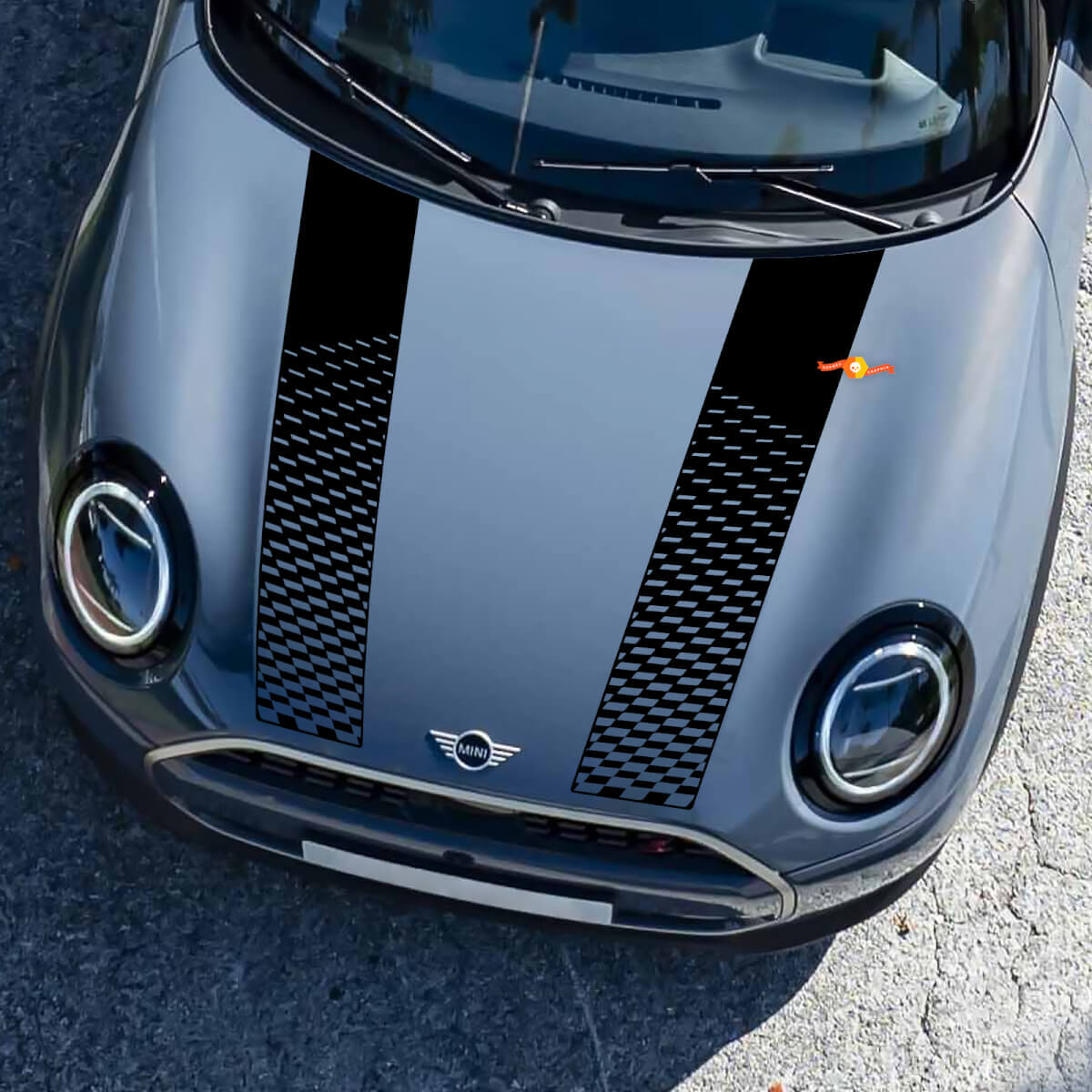 Mini John Cooper Works AC Schnitzer capucha y puertas laterales Decal de rayas de rayas y pegatinas gráficas 2
