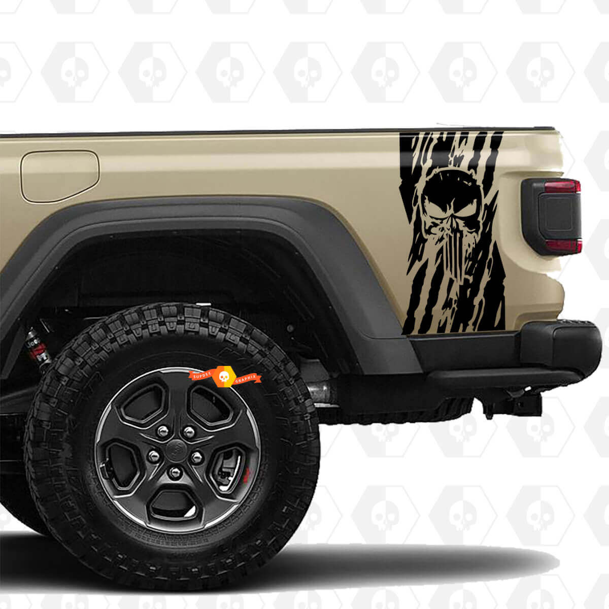 Jeep Gladiator USA Bandera destruida Peguisper Seginas Caderas de Vinyl Graphics Bed Patinas de vinilo Pegatizas de vinilo
