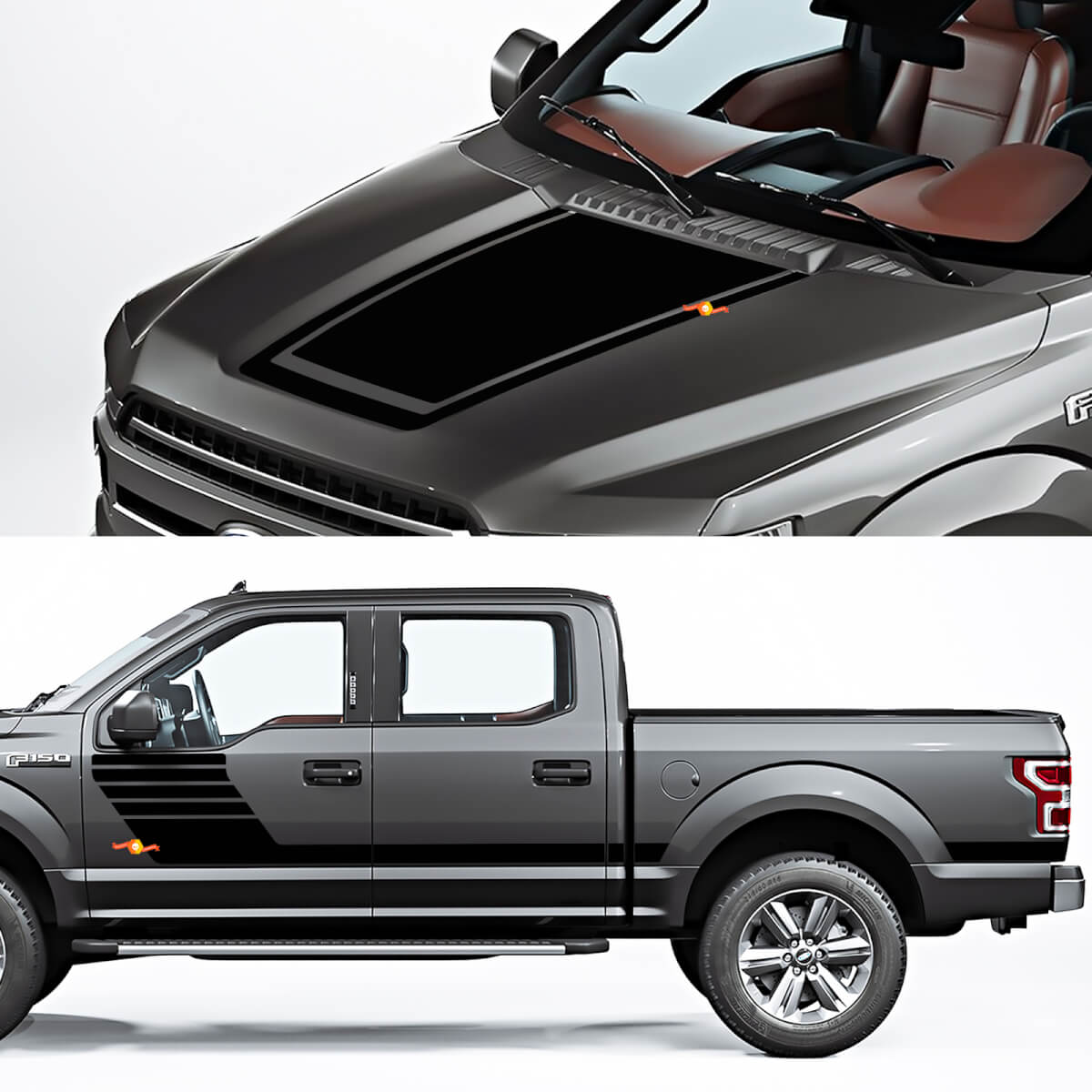 Panel de balancín lateral y calcomanía gráfica de calcomanía para Ford F150 Raptor Roush Paquete 2

