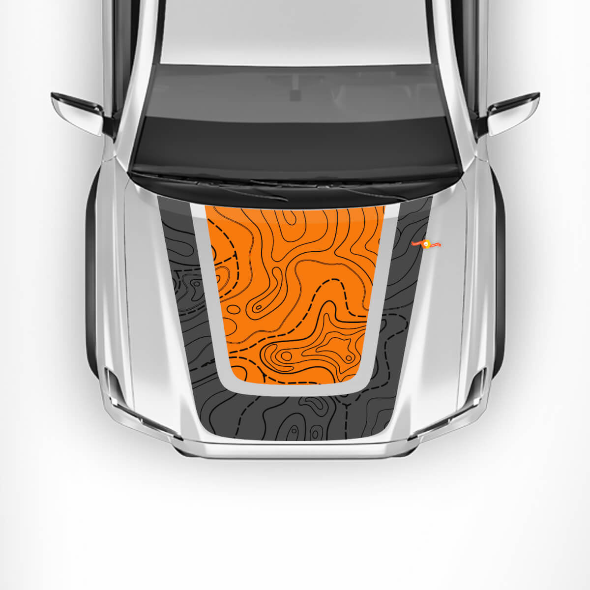 Toyota Tacoma Vintage Stripes Mapa topográfico Caperino lateral Palabras de calcomanía
