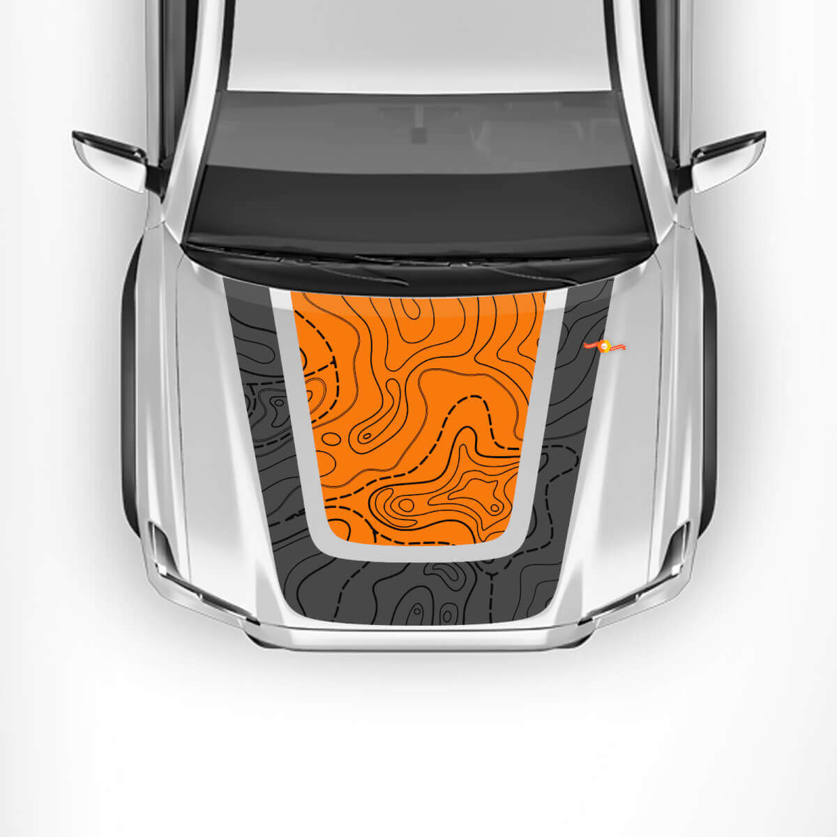 Toyota Tacoma Vintage Stripes Mapa topográfico Caperino lateral Palabras de calcomanía
