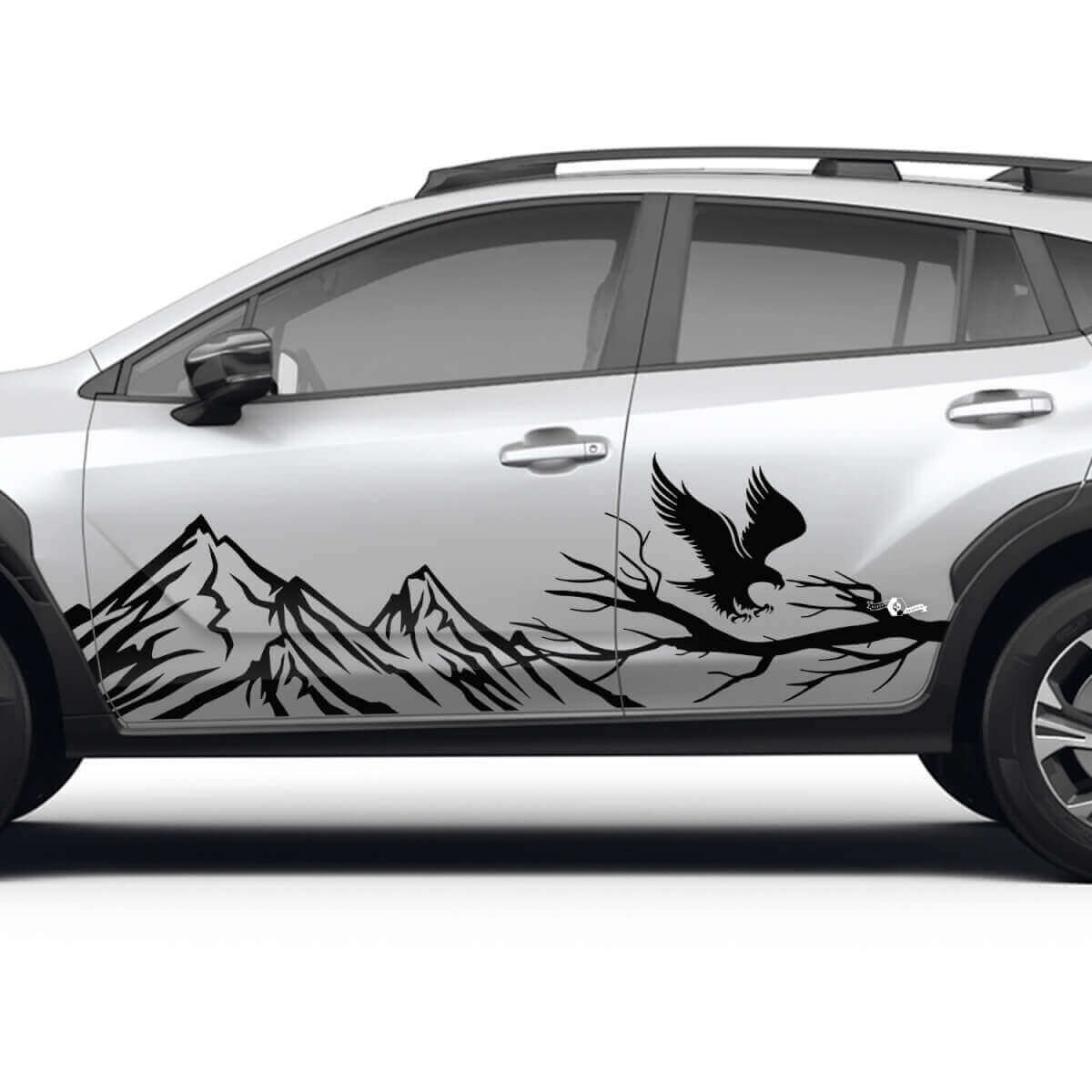 Pegatina gráfica de vinilo para puertas laterales Mountains Branch Eagle para Subaru Crosstrek