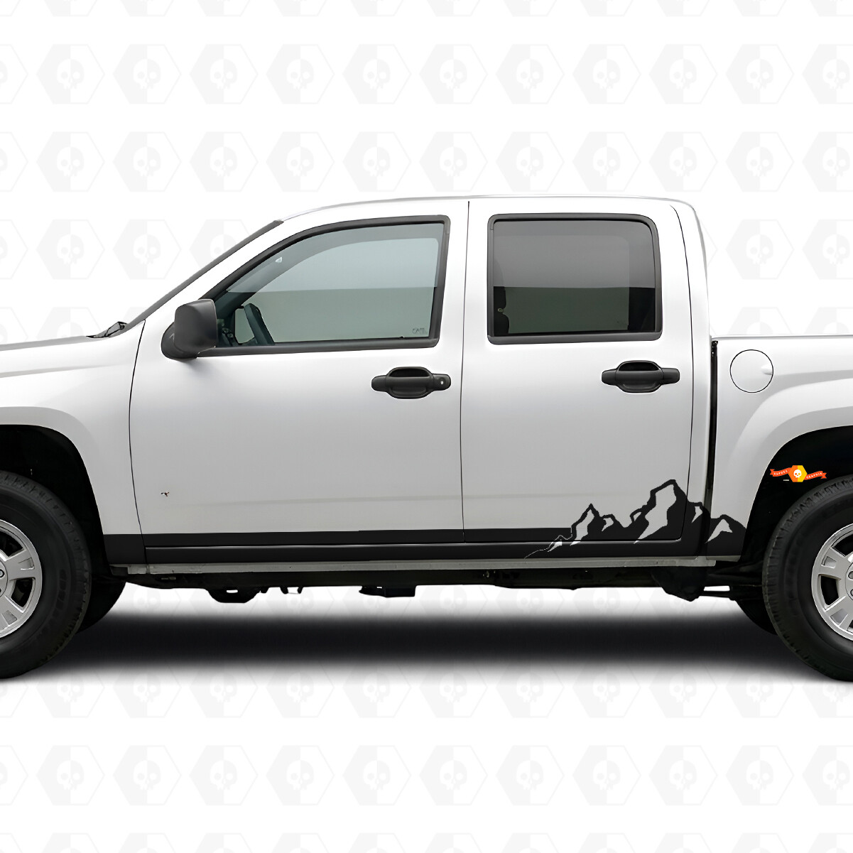 Vinilos de franjas para puertas y paneles de estribo Mountain Range para Chevrolet Colorado 1.ª generación 2004-2012