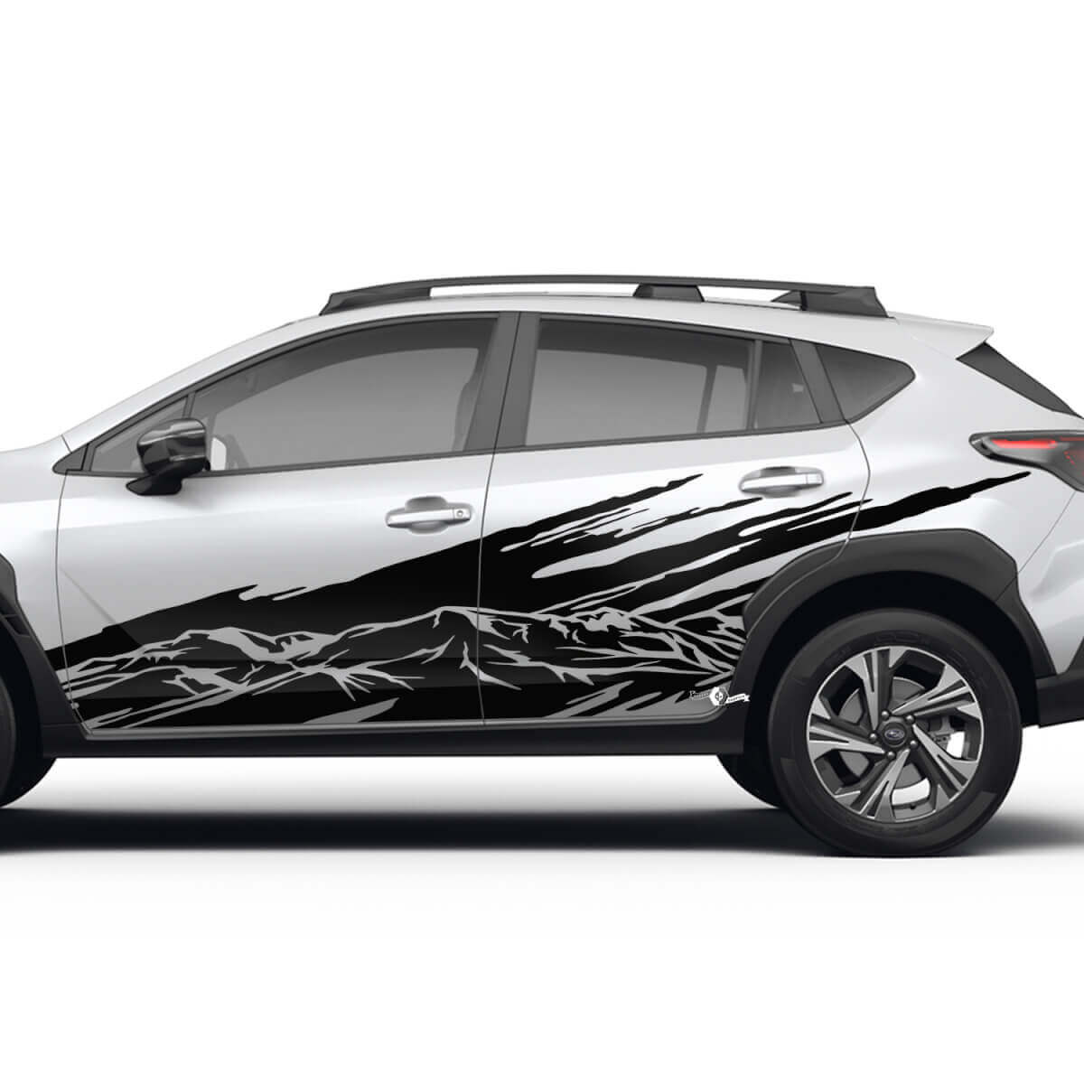 Puertas laterales montañas paisajísticas calcomanía de vinilo splash - pegatina gráfica universal fit Suba
