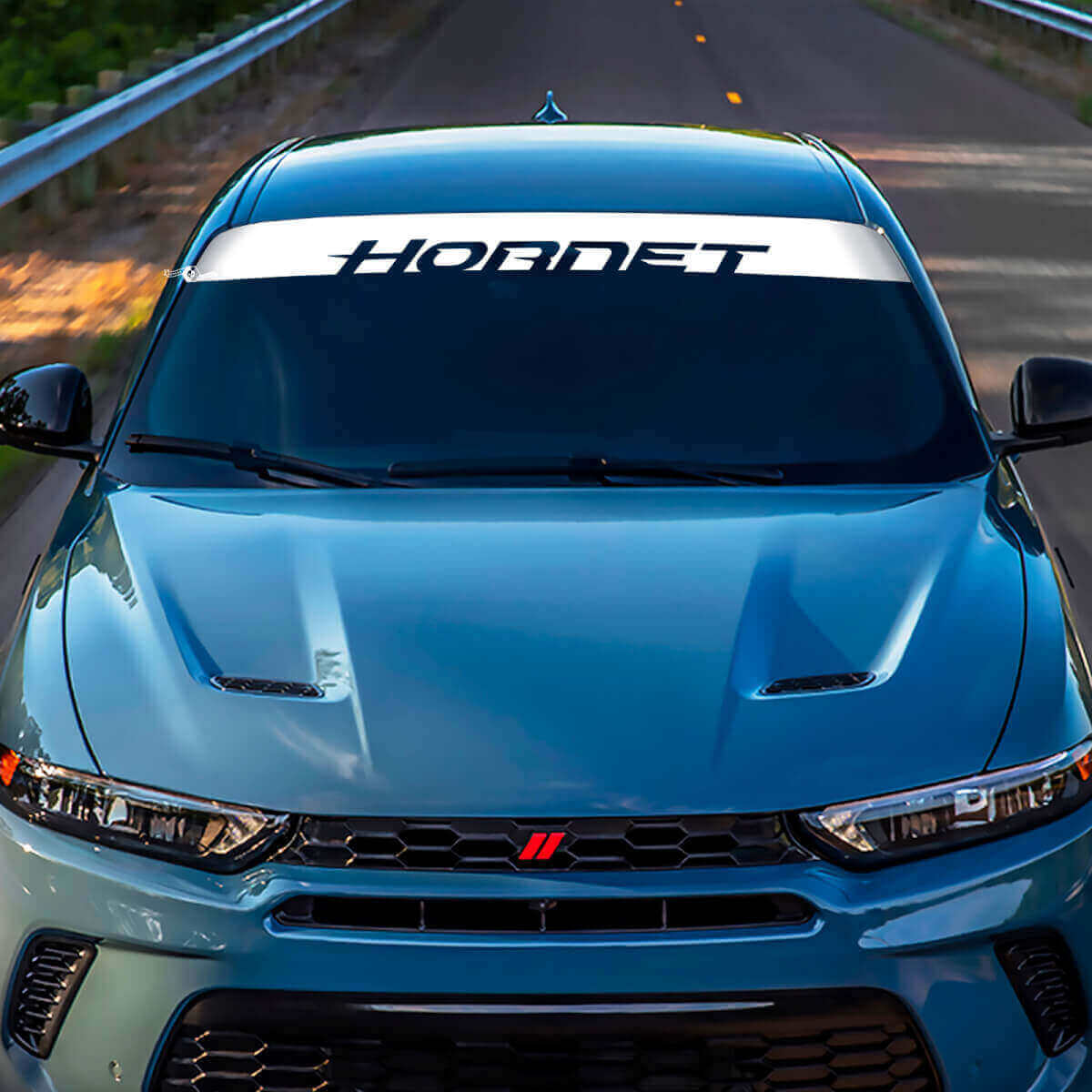 Adhesivo Vinilo De Raya Con Letra De Marca Para Parabrisas 2 Para Dodge Hornet