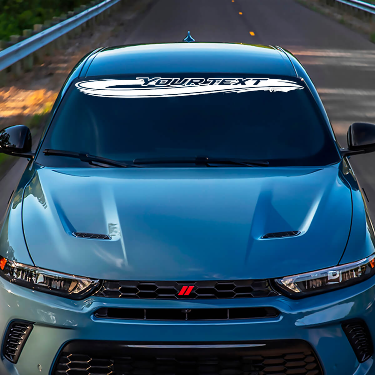 Vinilo de letras personalizadas estilo onda para parabrisas para Dodge Hornet