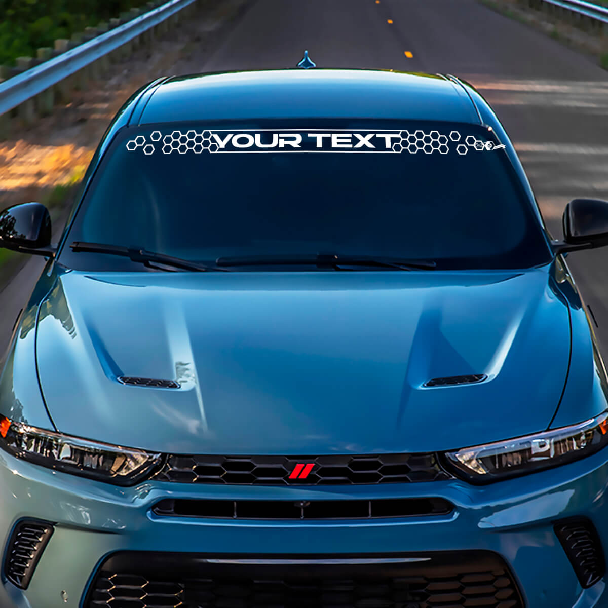Vinilo adhesivo para parabrisas estilo panal con letras personalizadas para Dodge Hornet