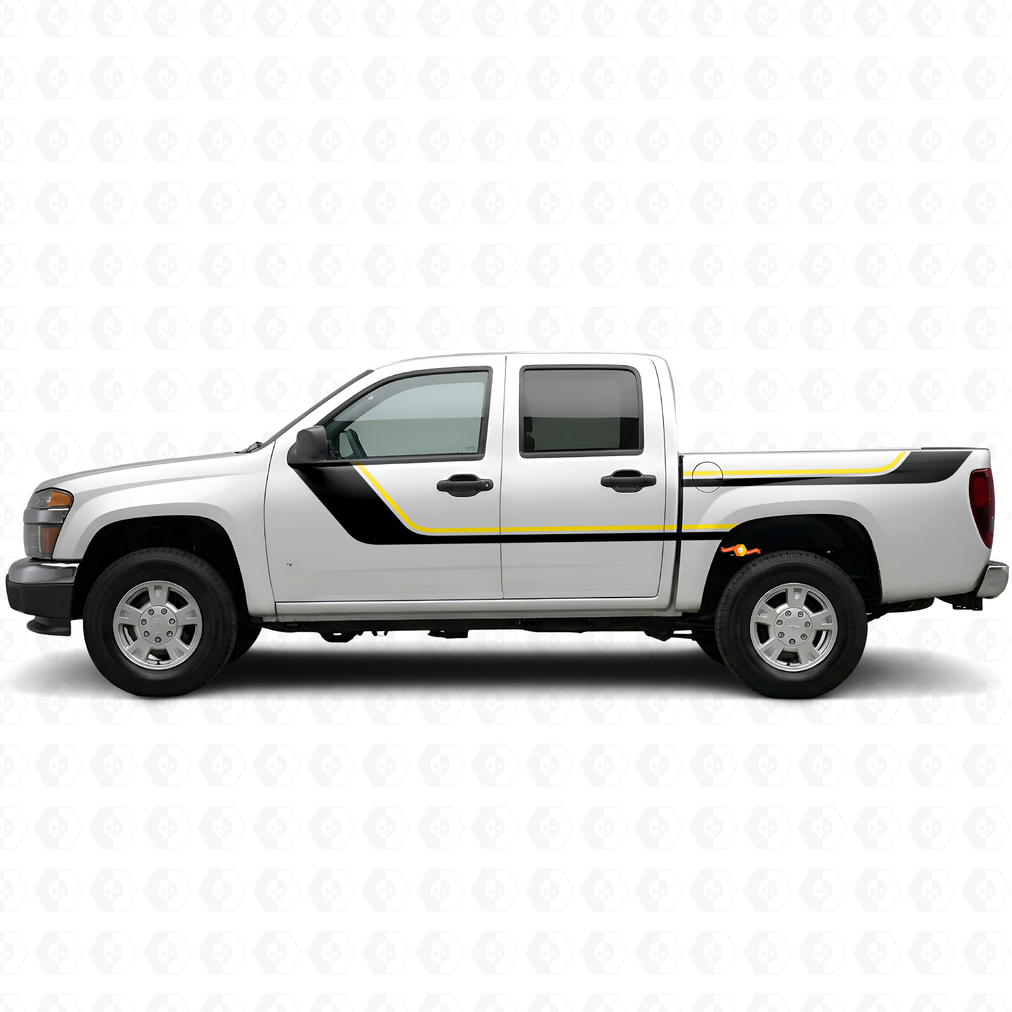 Vinilos en franjas superiores y laterales para puerta y caja para Chevrolet Colorado 1ª generación 2004-2012