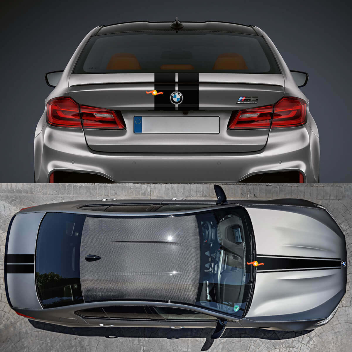 Kit de Vinilo con Rayas de Carreras para Capó y Maletero para BMW M5 G90