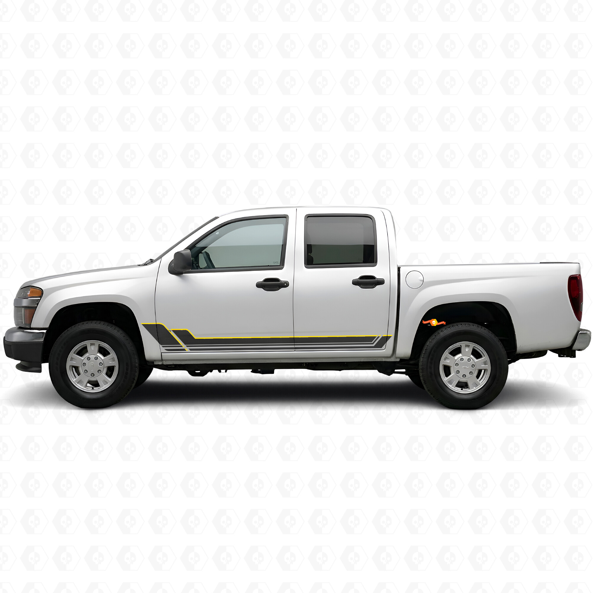 Tiras de vinilo angulares para contorno de puerta y panel de faldón para Chevrolet Colorado 1.ª generación 2004-2012