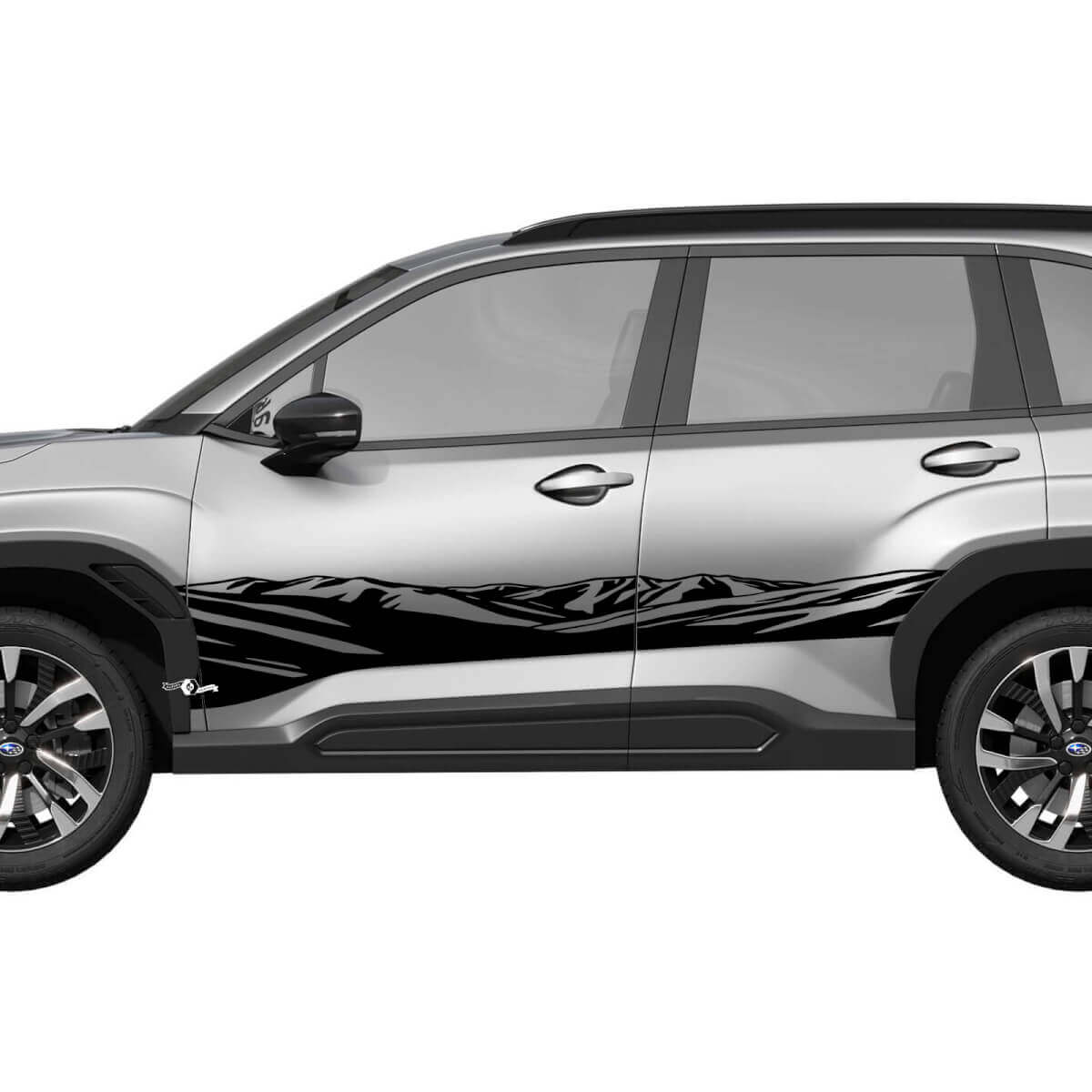 Montañas puertas laterales paneles de balancín rayas de carreras calcomanía de vinilo - pegatina gráfica universal fit suba 4
