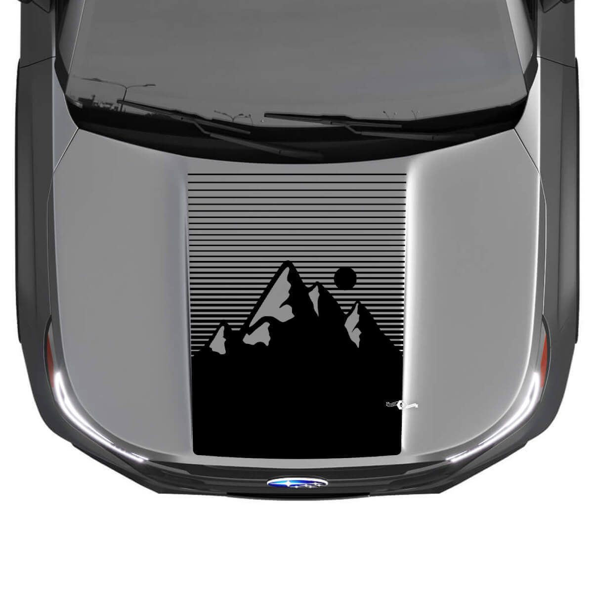 Gráfico de calcomanía de vinilo para capó de montañas para Subaru Forester
